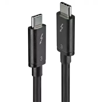 Lindy 0,5 m Thunderbolt 3 laidas, pasyvus, USB C – USB C, USB 3.2 Gen 1, vyriški/vyriški, juodas