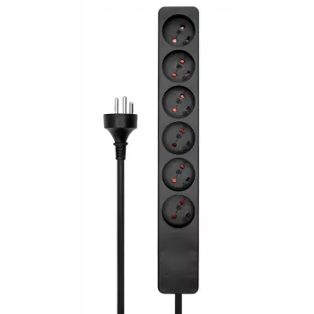 MicroConnect MC-GRU0603DKB ilgintuvas 3 m 6 lizdai Juodas