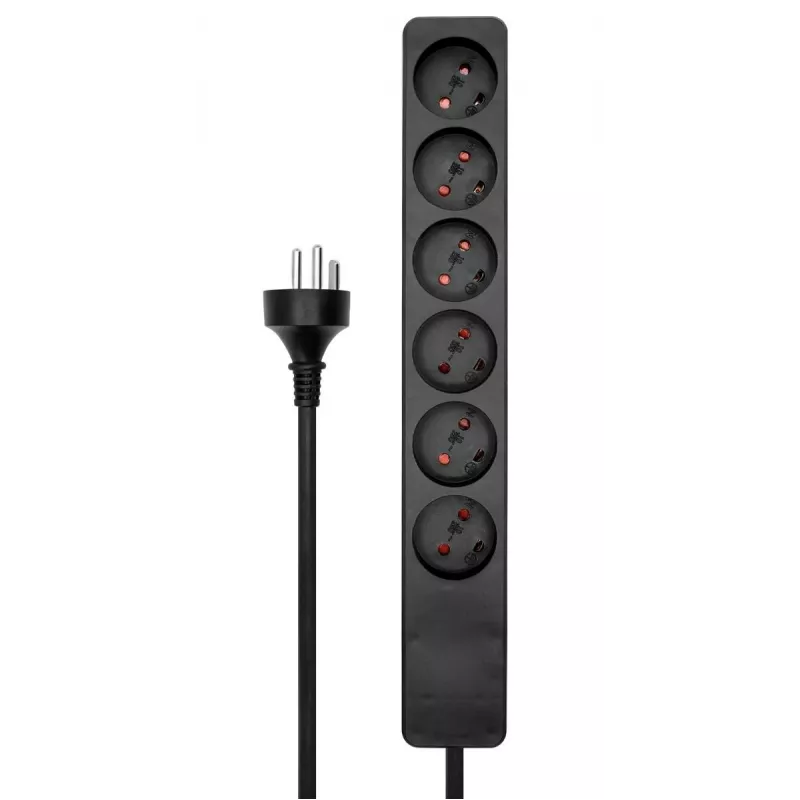 Microconnect MC-GRU0610DKB ilginimo laidas 10 m 6 kištukinių lizdų Vidaus juodas