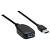 Manhattan USB-A į USB-A ilginamasis kabelis, 5 m, aktyvus, 5 Gbps (USB 3.2 Gen1), su stiprintuvu, juodas