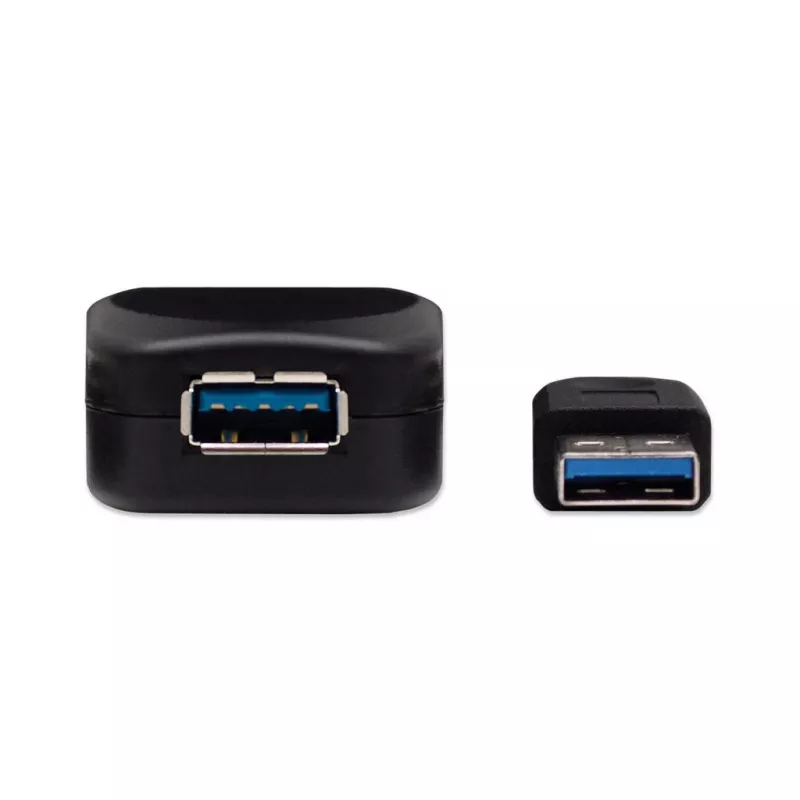 Manhattan USB-A į USB-A ilginamasis kabelis, 5 m, aktyvus, 5 Gbps (USB 3.2 Gen1), su stiprintuvu, juodas