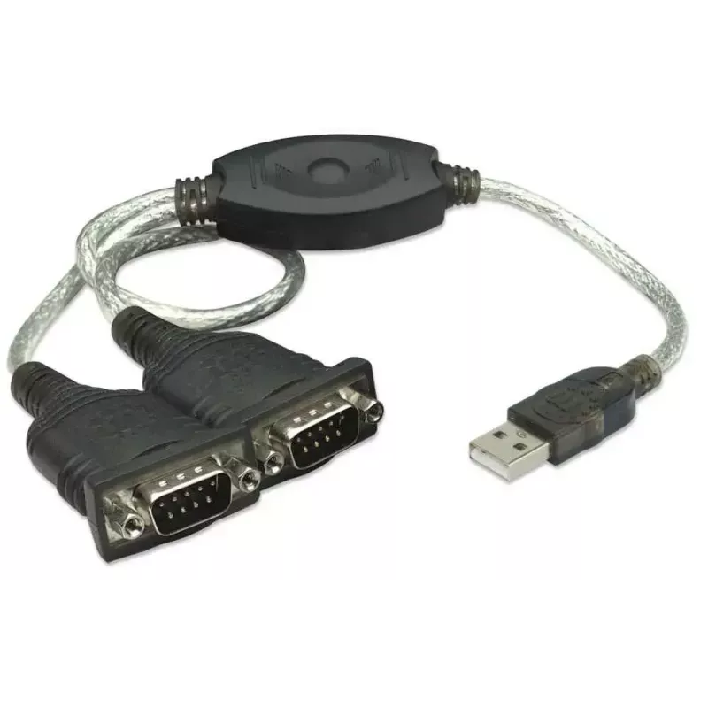 USB-A į 2x RS232 (DB9) konverterio laidas Manhattan PL-2303RA