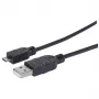 Manhattan USB-A į Micro-USB laidas, 1,8 m, vyriškas į vyrišką, juodas, 480 Mbps (USB 2.0), Hi-Speed USB, viso gyvenimo garantija