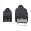 Manhattan USB-A į Micro-USB laidas, 1,8 m, vyriškas į vyrišką, juodas, 480 Mbps (USB 2.0), Hi-Speed USB, viso gyvenimo garantija