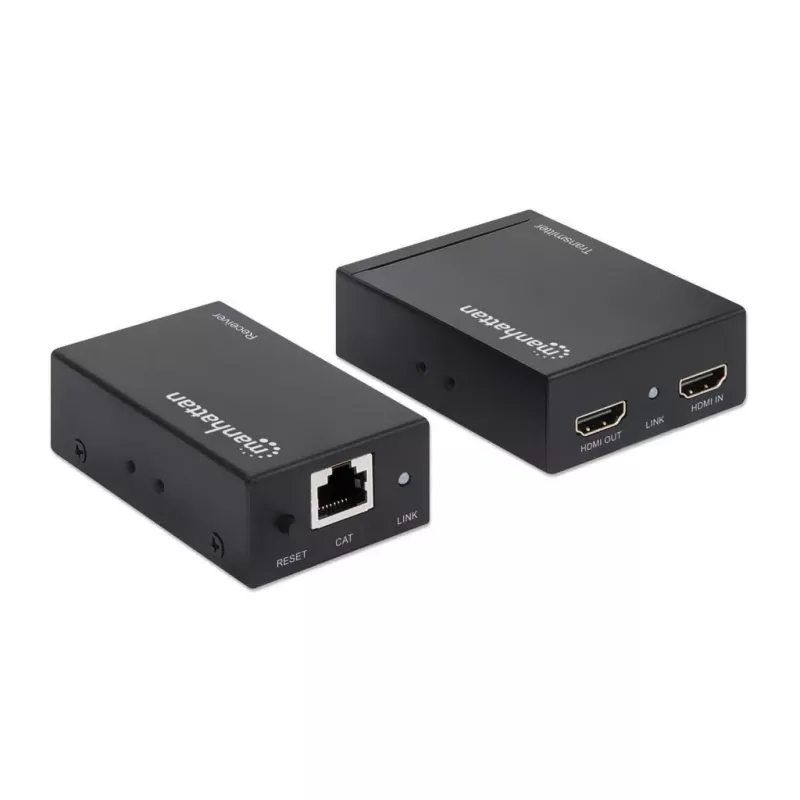 MANHATTAN HDMI 1080p Ethernet vaizdo perdavimo rinkinys, iki 50 m per vieną Cat6 kabelį, TX ir RX moduliai, IR palaikymas, trejų metų garantija