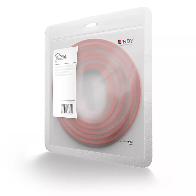 Lindy 47512 tinklo kabelis 2 m Cat6 U/UTP raudonas