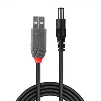 Adapterinis laidas USB A kištukas - DC 5,5/2,1 mm kištukas Lindy 70268