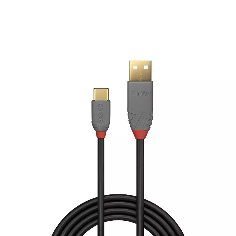 Lindy 0,5 m USB 2.0 A tipo į C tipo laidas, Anthra Line