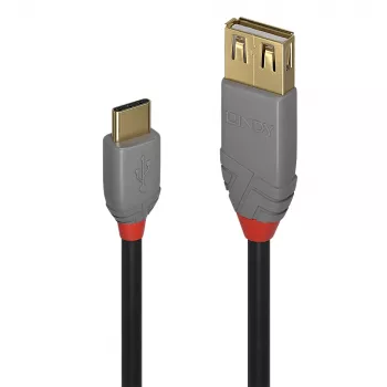 Lindy 0.15m USB 2.0 tipo C į A adapterio laidas, Anthra Line