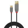 Lindy 0.15m USB 2.0 tipo C į A adapterio laidas, Anthra Line