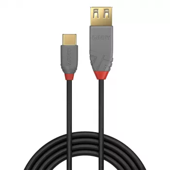Lindy 0.15m USB 2.0 tipo C į A adapterio laidas, Anthra Line