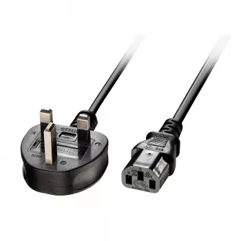 Lindy 5m UK 3 kištukas į IEC C13 maitinimo laidas, juodas