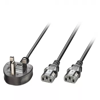 Maitinimo laidas MicroConnect PE090425Y, H05VV-F 2,5 m, 2x C13 jungtis, 250 V 13 A, juodas
