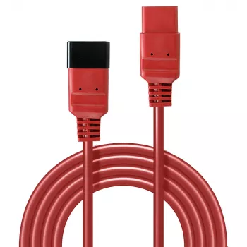 Lindy 3m IEC C19–C20 prailginimo kabelis, raudonas