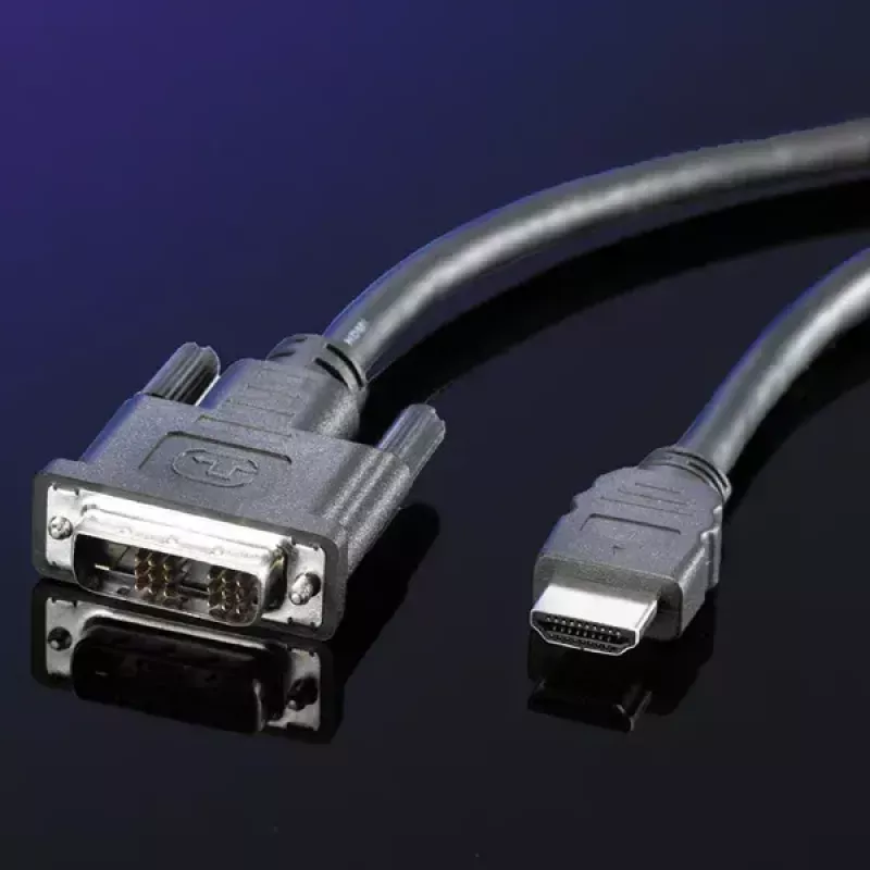 DVI laidas ROLINE DVI (18+1) M - HDMI M 2 m