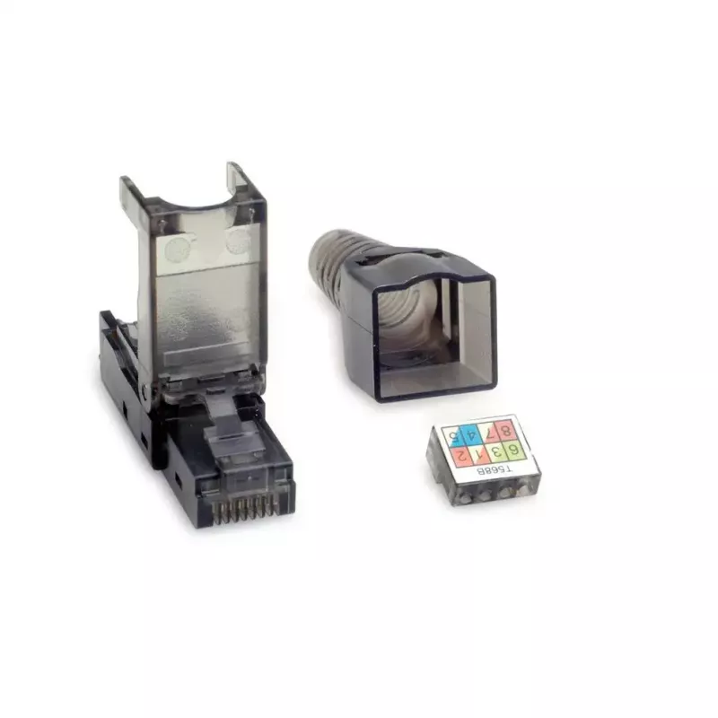 RJ45 kištukas VALUE 26.99.0372 (50 vnt., juoda/skaidri)