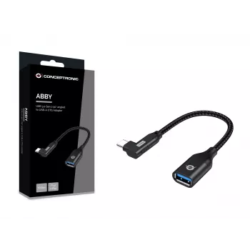 Conceptronic ABBY19B USB 3.2 Gen 2 90° lenktas USB-C į USB-A OTG adapteris