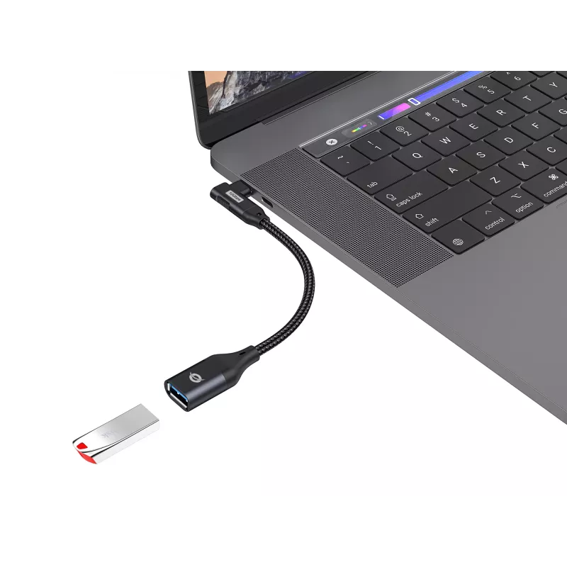 Conceptronic ABBY19B USB 3.2 Gen 2 90° lenktas USB-C į USB-A OTG adapteris