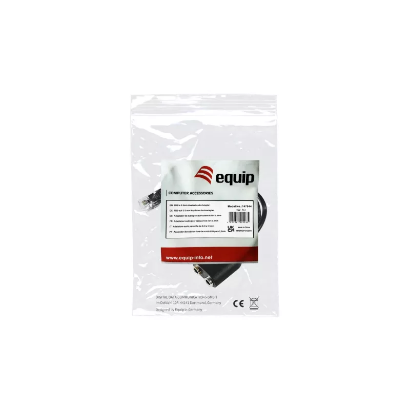 Equip RJ9 į 3,5 mm ausinių garso adapteris juodas 0,25 m