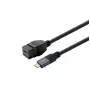 USB-C moteriškas adapteris VivoLink PROKEYUSBCFM1B – montuojamas į skydą, juodas