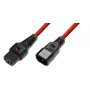 Maitinimo laidas MicroConnect MC-C13C14LOCK-2.5MR — IEC C13 į C14, su fiksavimo spaustuku, 2,5 m