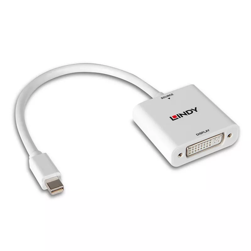 Lindy Mini DisplayPort į DVI keitiklis 0,18 m Mini DisplayPort DVI-I