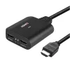 Lindy 2 prievadų HDMI 4K60 skirstytuvas su kabeliu, juodas, 3840x2160