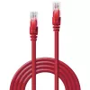 Tinklo kabelis Lindy 3m Cat.6 RJ-45 U/UTP Raudonas