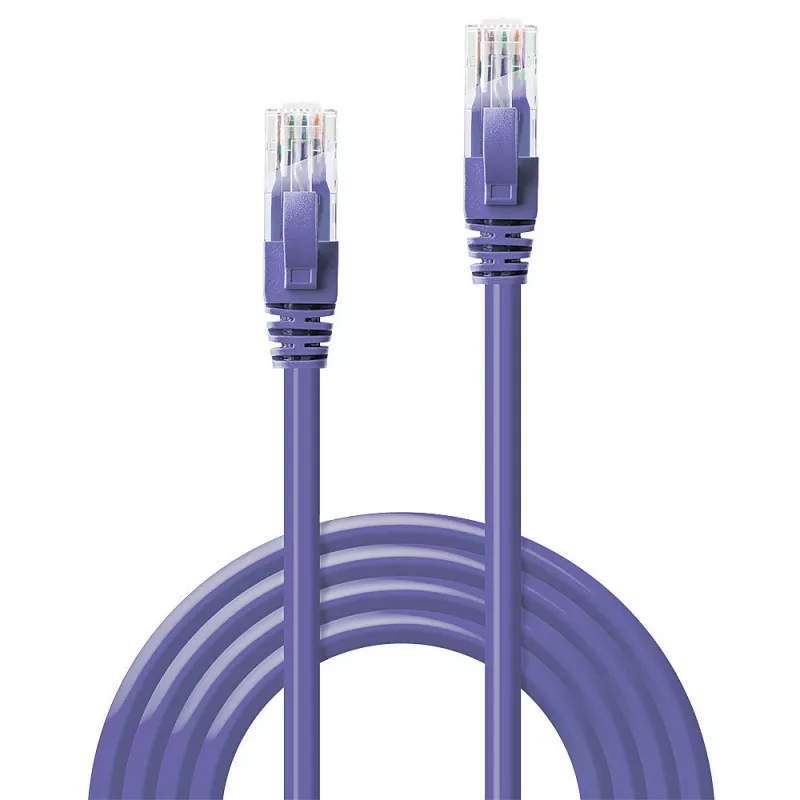 Tinklo kabelis Lindy 3 m Cat.6 RJ-45 U/UTP Violetinis