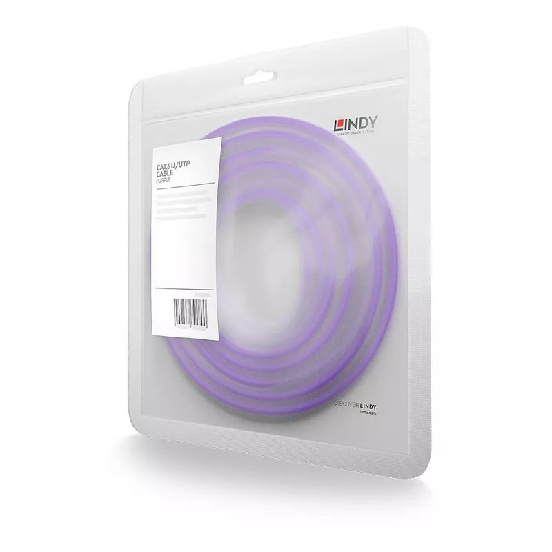 Tinklo kabelis Lindy 10m Cat.6 RJ-45 U/UTP Violet