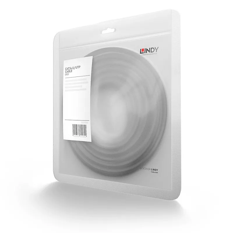 Lindy 5 m Cat.5e U/UTP tinklo laidas, pilkas