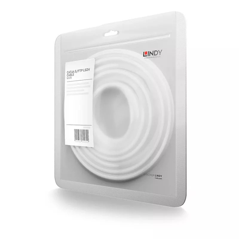 Lindy 47198 tinklo kabelis baltas 10 m Cat6a S/FTP (S-STP)