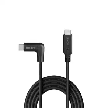 Lindy 1m USB 3.2 C tipo laidas, 90° stačiu kampu, 10 Gbps