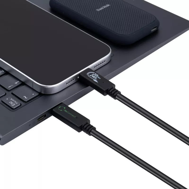 MicroConnect ECO-USB3.2CC1.5 USB laidas USB 3.2 Gen 2x2 1,5 m USB-C juodas