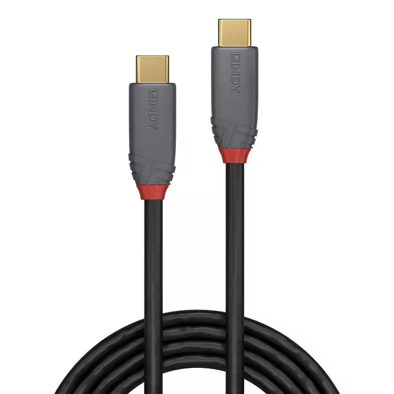Lindy 0,5 m USB 3.2 Type C į C laidas, 20 Gbps, 5 A, PD, Anthra Line