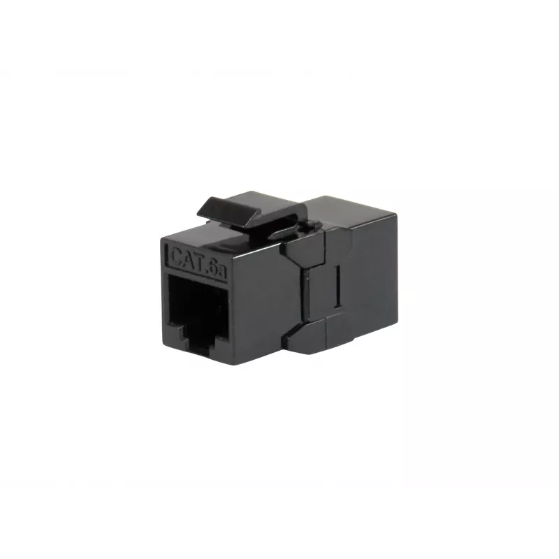 Keystone jungtis EQUIP Cat.6A neekranuota, RJ-45, plokščios konstrukcijos, juoda, 8 vnt.