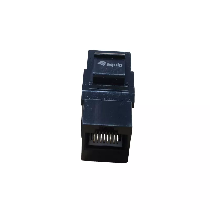 Keystone jungtis EQUIP Cat.6A neekranuota, RJ-45, plokščios konstrukcijos, juoda, 8 vnt.
