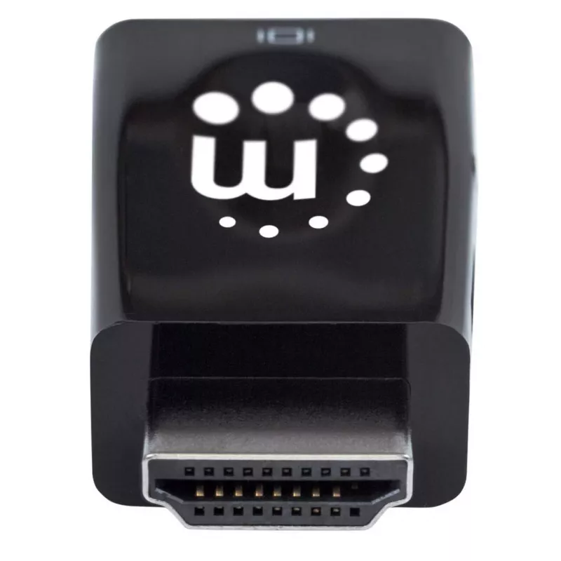 Manhattan HDMI į VGA keitiklis (su garsu), 1080p, Kištukas į Lizdą, Micro-USB maitinimo įvestis, Juodas, Trejų metų garantija