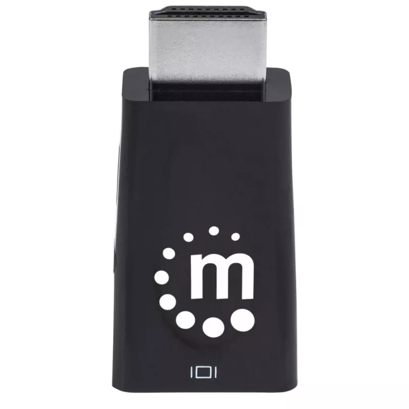 Manhattan HDMI į VGA keitiklis (su garsu), 1080p, Kištukas į Lizdą, Micro-USB maitinimo įvestis, Juodas, Trejų metų garantija