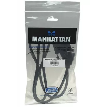 Manhattan HDMI į DVI-D 24+1 laidas, 1 m, Kištukas į Kištuką, Juodas, Dvigubos jungties, Viso gyvenimo garantija
