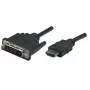 Manhattan HDMI į DVI-D 24+1 laidas, 1 m, Kištukas į Kištuką, Juodas, Dvigubos jungties, Viso gyvenimo garantija