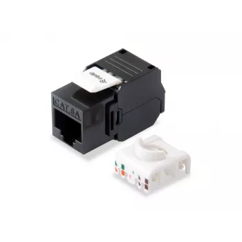 Equip Cat.6A Neekranuotas Keystone Jack Toolfree, RJ-45, LSA, Juodas