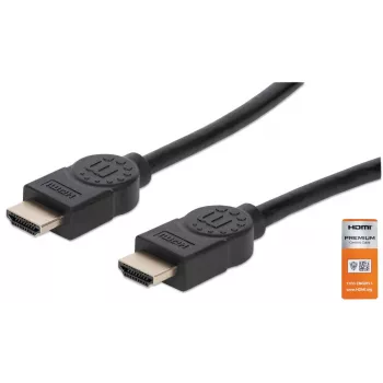 HDMI kabelis su Ethernet Manhattan HDMM1MP 1m Vyriškas į Vyrišką Juodas