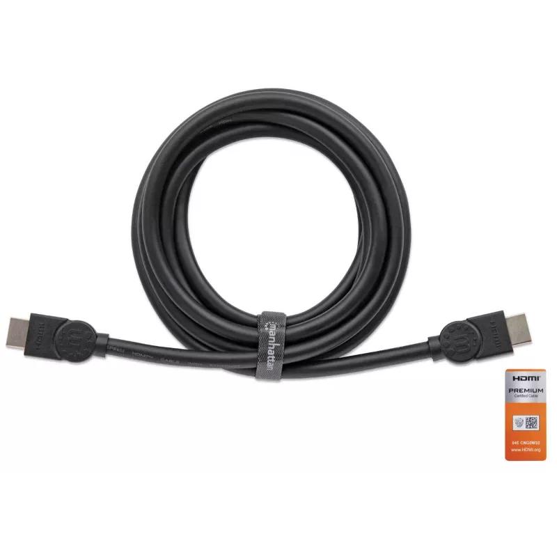 HDMI kabelis vyriškas-į-vyrišką Manhattan HDMM2MP 1,8 m juodas