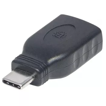 Manhattan USB-C į USB-A adapteris, vyriškas į moterišką, 5 Gbps (USB 3.2 Gen1 / USB 3.0), SuperSpeed USB, juodas, garantija visam gyvenimui