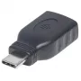 Manhattan USB-C į USB-A adapteris, vyriškas į moterišką, 5 Gbps (USB 3.2 Gen1 / USB 3.0), SuperSpeed USB, juodas, garantija visam gyvenimui
