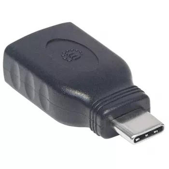 Manhattan USB-C į USB-A adapteris, vyriškas į moterišką, 5 Gbps (USB 3.2 Gen1 / USB 3.0), SuperSpeed USB, juodas, garantija visam gyvenimui