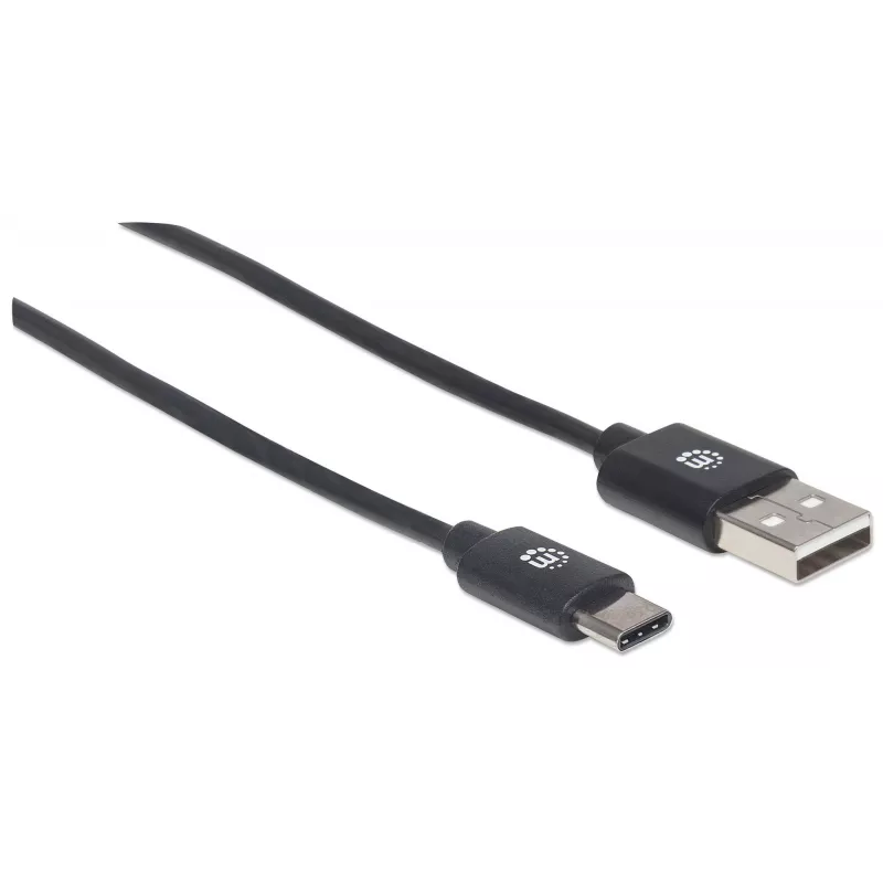 Manhattan USB-C į USB-A laidas, 3 m, Vyriškas į Vyrišką, 480 Mbps (USB 2.0), Hi-Speed USB, Juodas, Viso Gyvenimo Garantija