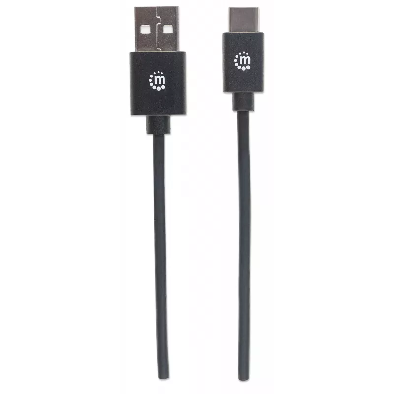 Manhattan USB-C į USB-A laidas, 3 m, Vyriškas į Vyrišką, 480 Mbps (USB 2.0), Hi-Speed USB, Juodas, Viso Gyvenimo Garantija