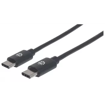 Manhattan USB-C laidas, 2 m, vyriškas į vyrišką, juodas, 480 Mbps (USB 2.0), 3A